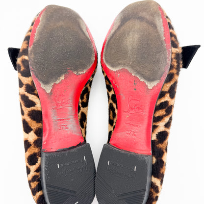 Christian Louboutin Gine Leopard Print Pony Flats - Size 37.5