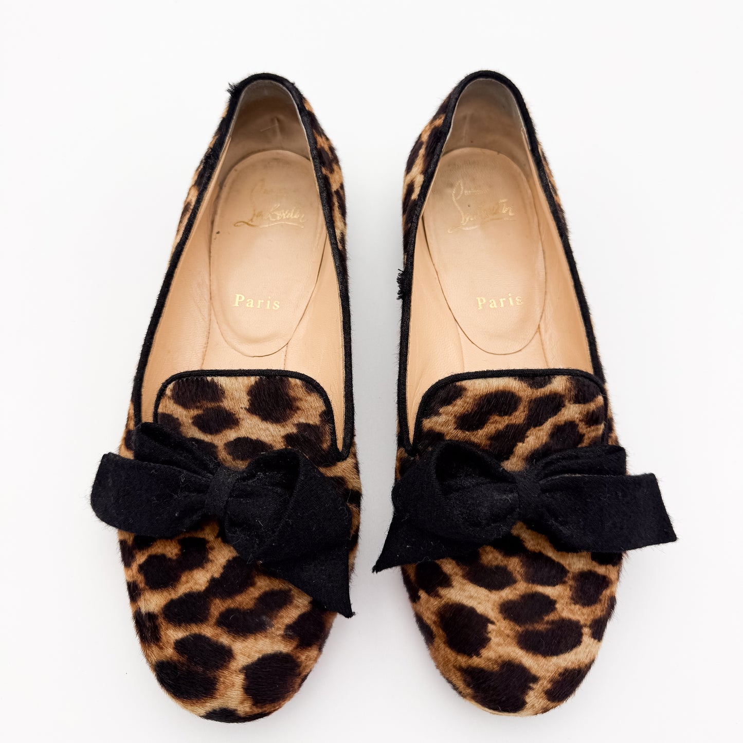 Christian Louboutin Gine Leopard Print Pony Flats - Size 37.5