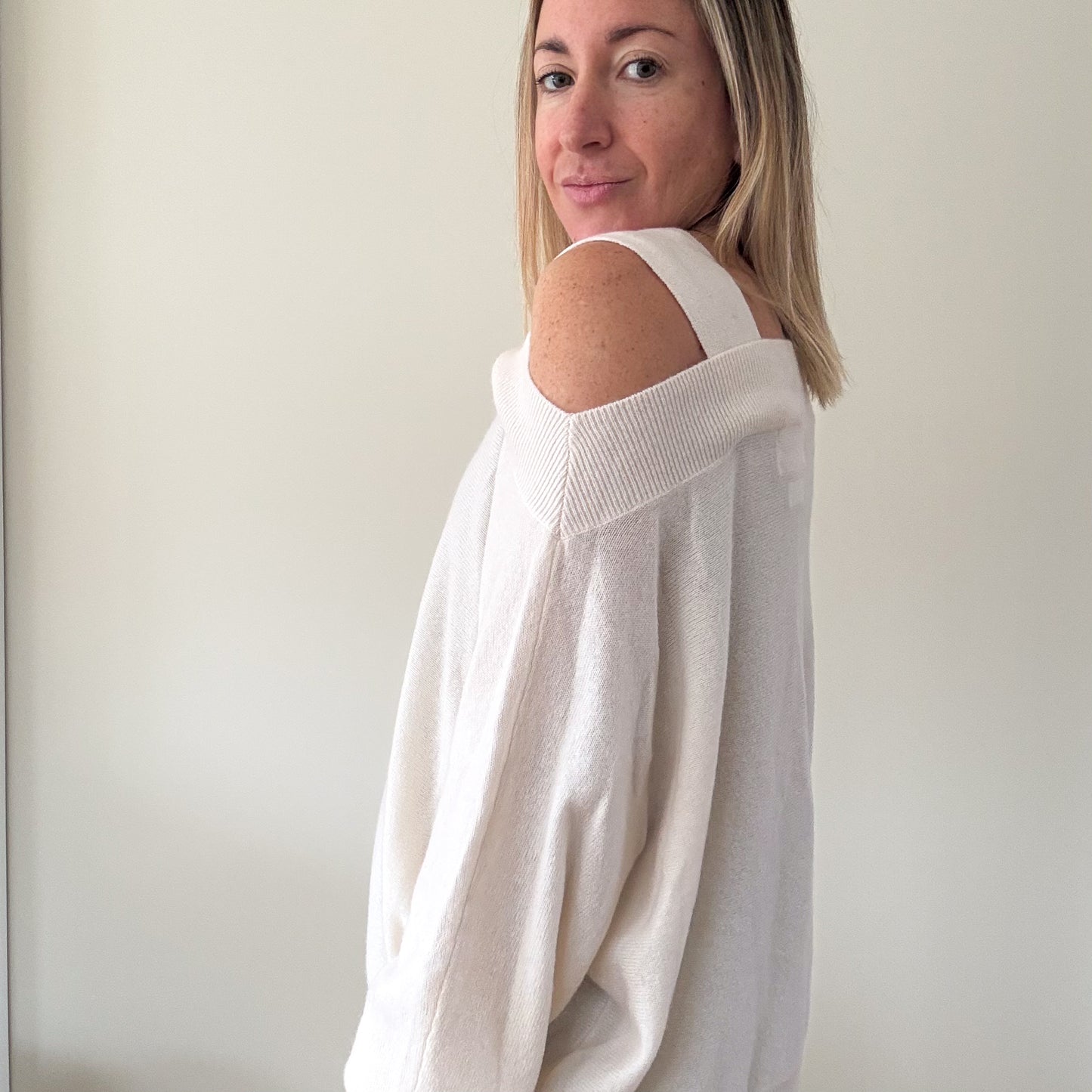 Colorush Cashmere Cold Shoulder Jumper - Size XS