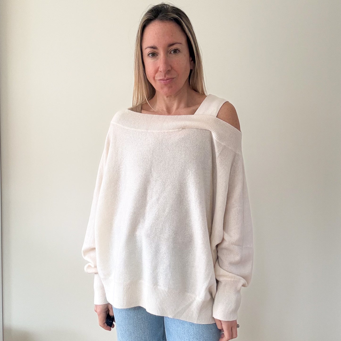 Colorush Cashmere Cold Shoulder Jumper - Size XS