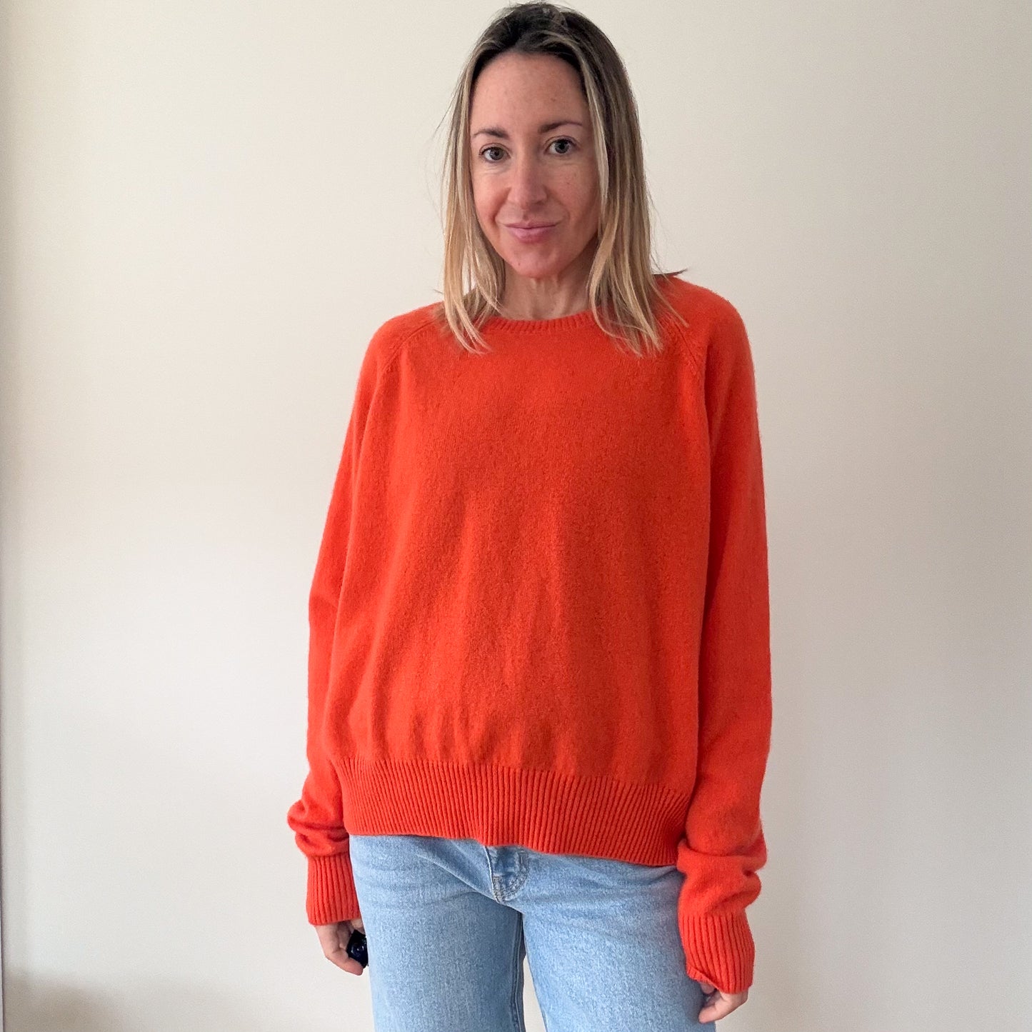 Crush Cashmere Orange Abby Sweater - Size M