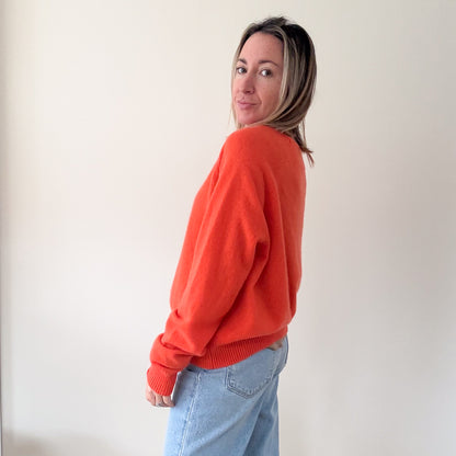 Crush Cashmere Orange Abby Sweater - Size M