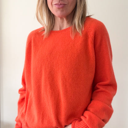 Crush Cashmere Orange Abby Sweater - Size M