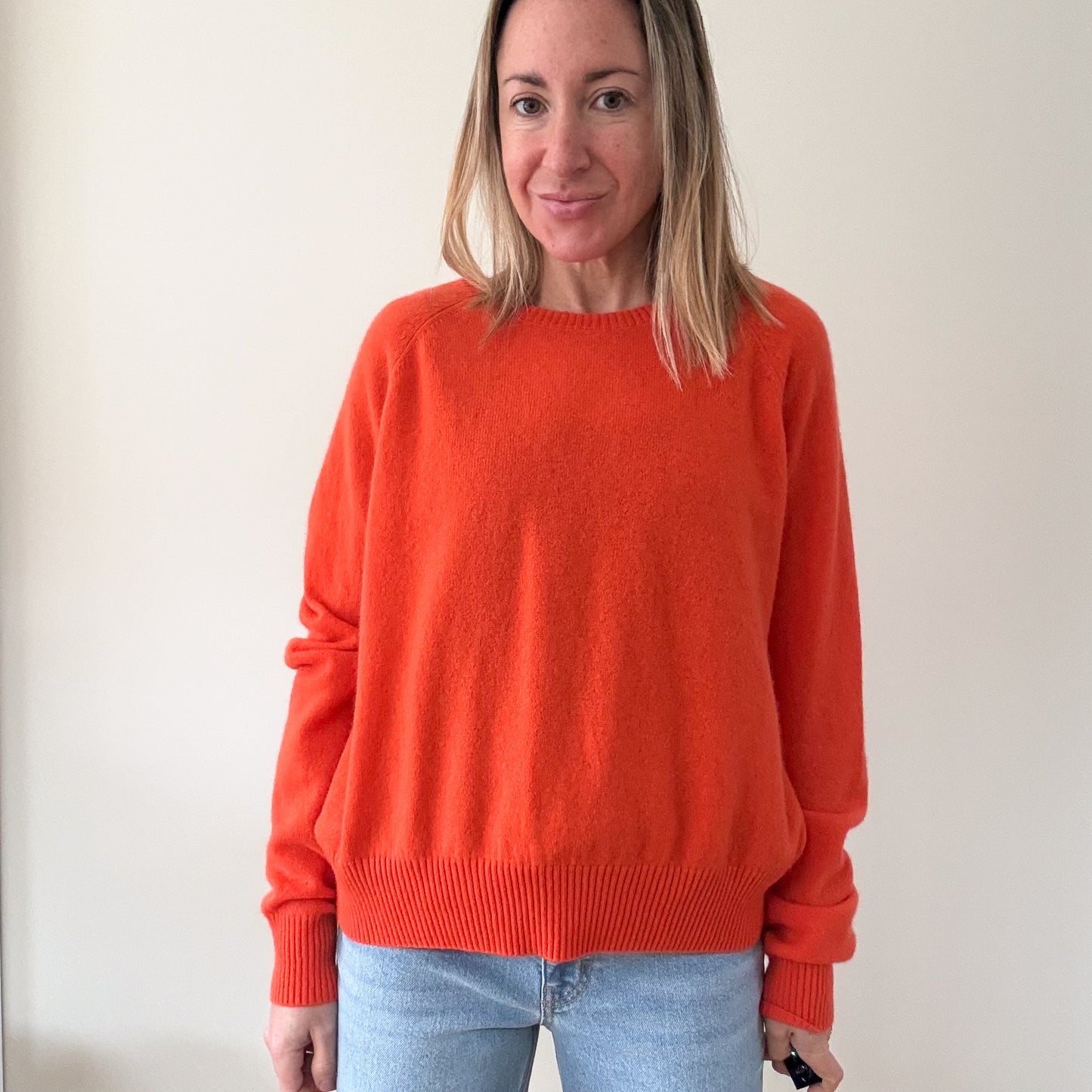 Crush Cashmere Orange Abby Sweater - Size M