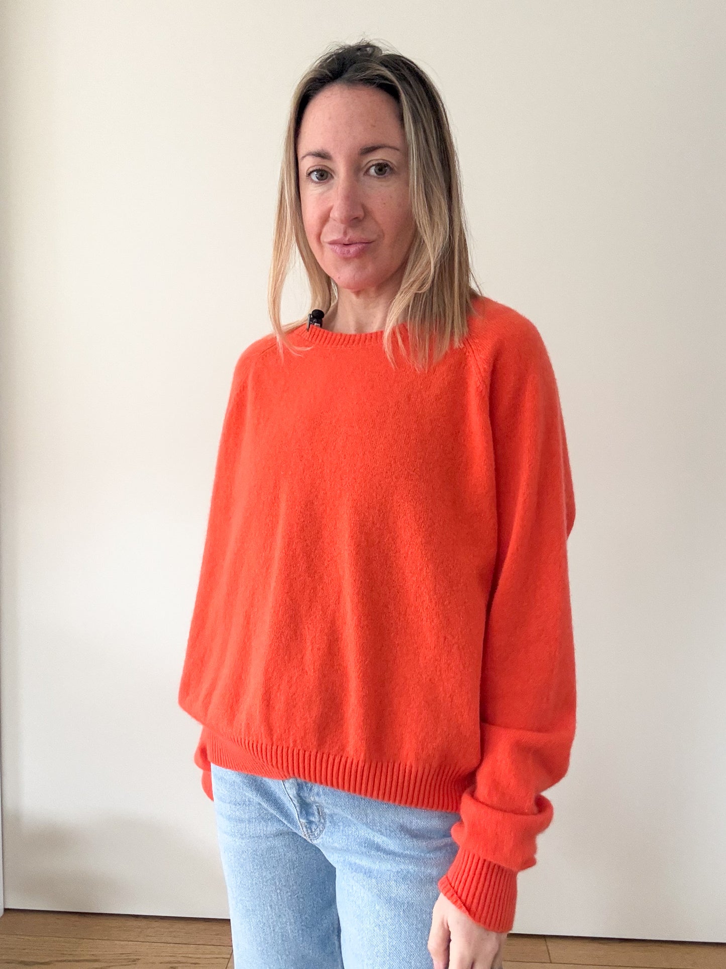 Crush Cashmere Orange Abby Sweater - Size M