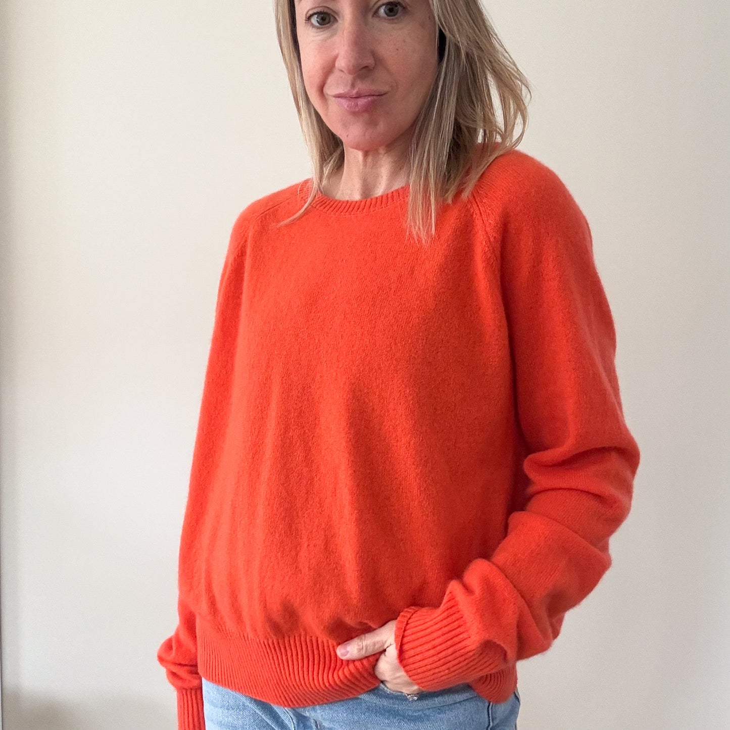 Crush Cashmere Orange Abby Sweater - Size M