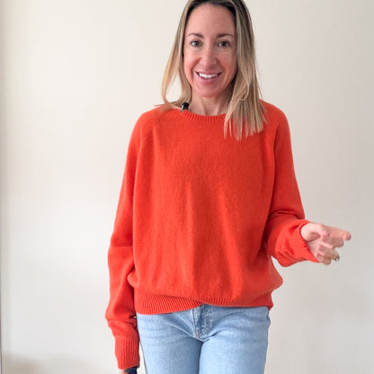 Crush Cashmere Orange Abby Sweater - Size M