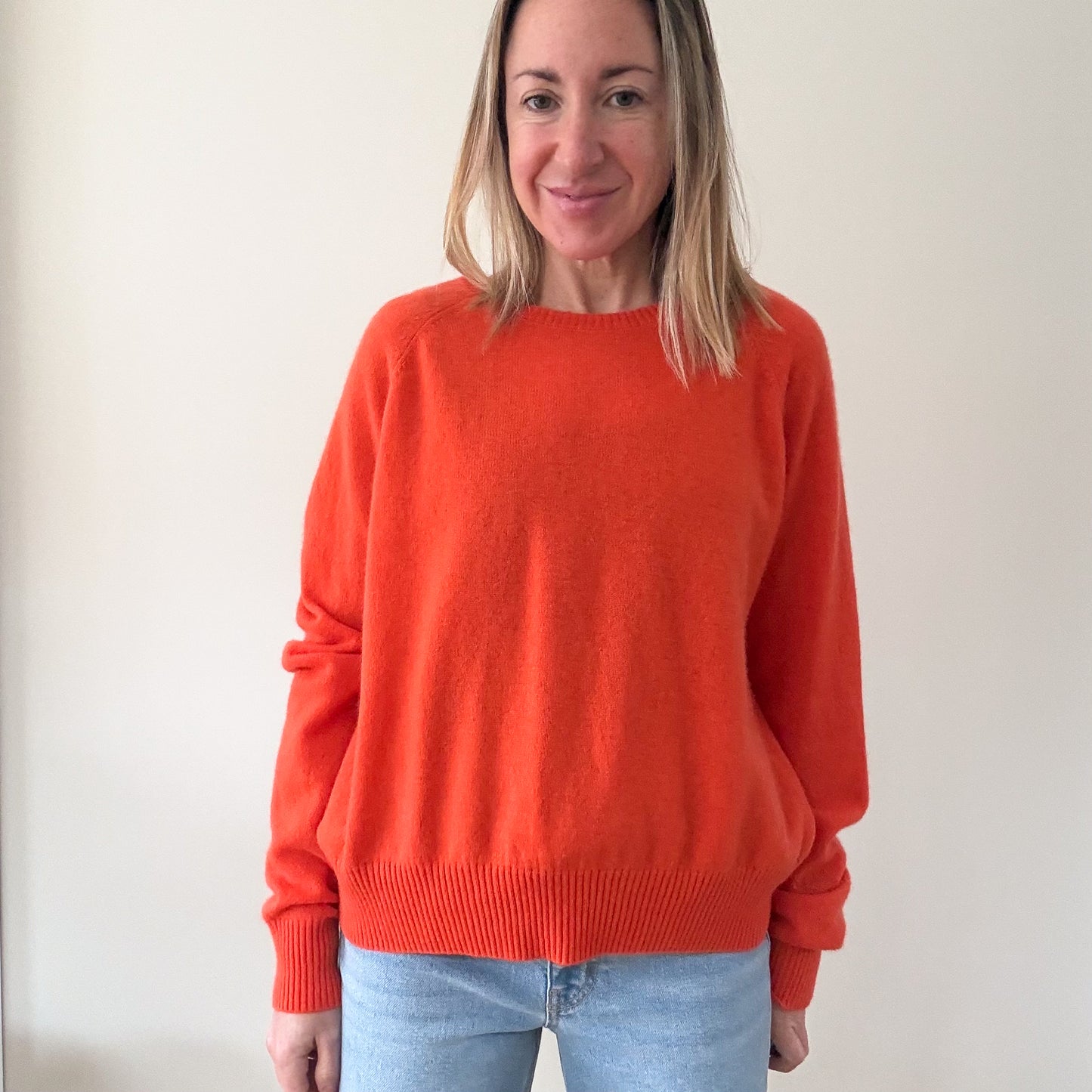 Crush Cashmere Orange Abby Sweater - Size M