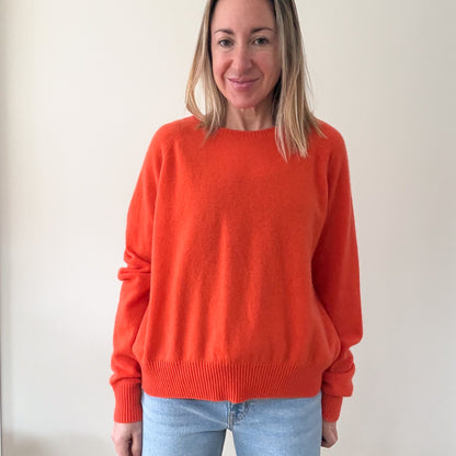 Crush Cashmere Orange Abby Sweater - Size M