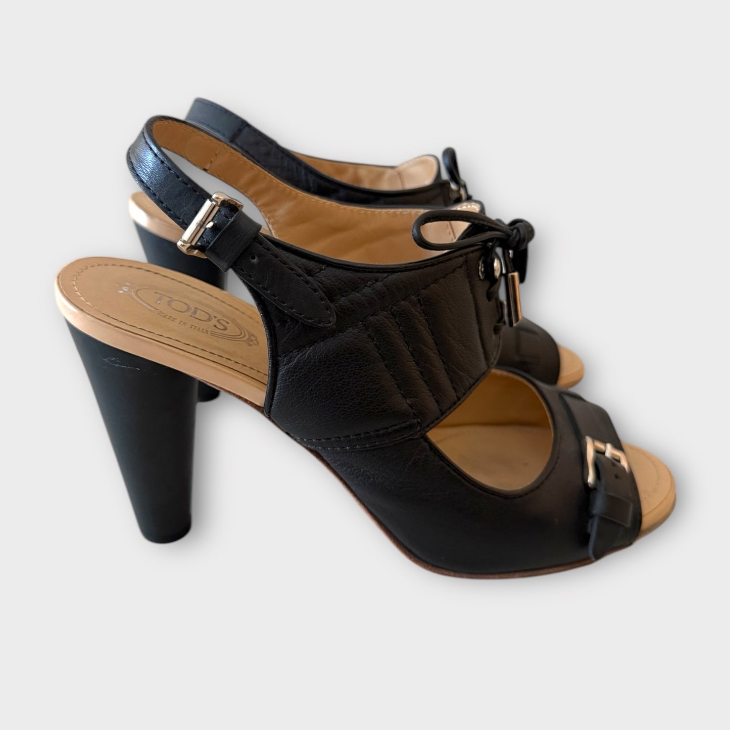Tod’s Black Leather Sandal - Size 39
