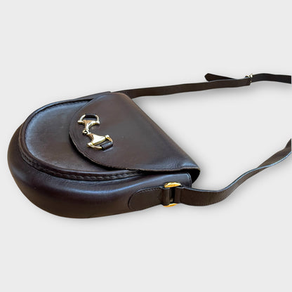 Gucci Horsebit Dark Brown Leather Crossbody