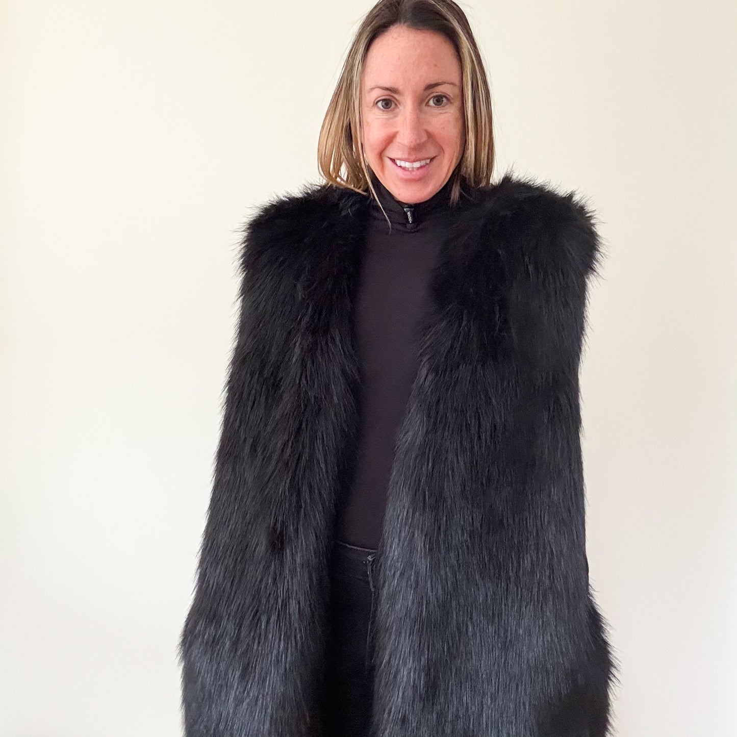 DKNY Faux Fur Gilet - Size L