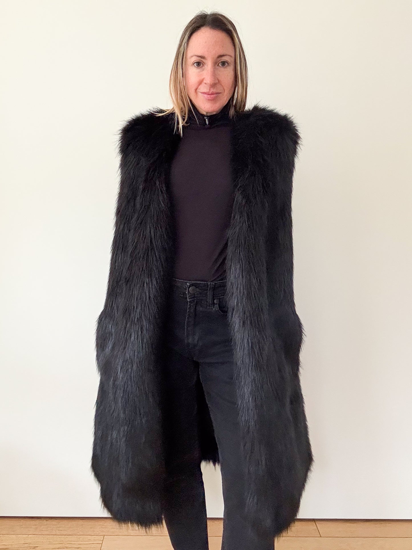 DKNY Faux Fur Gilet - Size L