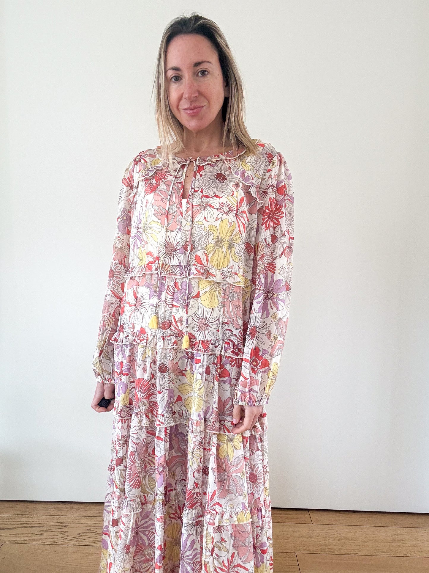 Dea Kudibal Felina Floral Silk Chiffon Dress - Size M