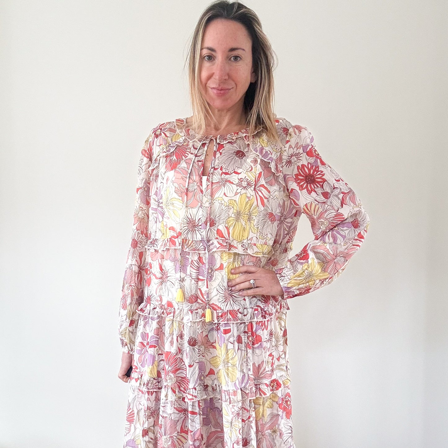 Dea Kudibal Felina Floral Silk Chiffon Dress - Size M