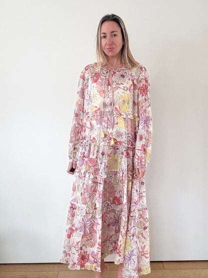 Dea Kudibal Felina Floral Silk Chiffon Dress - Size M