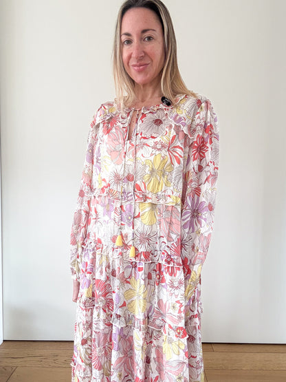 Dea Kudibal Felina Floral Silk Chiffon Dress - Size M