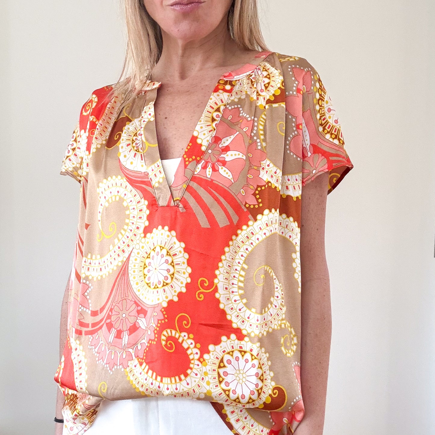 Dea Kudibal Printed Silk Tunic Top - Size S