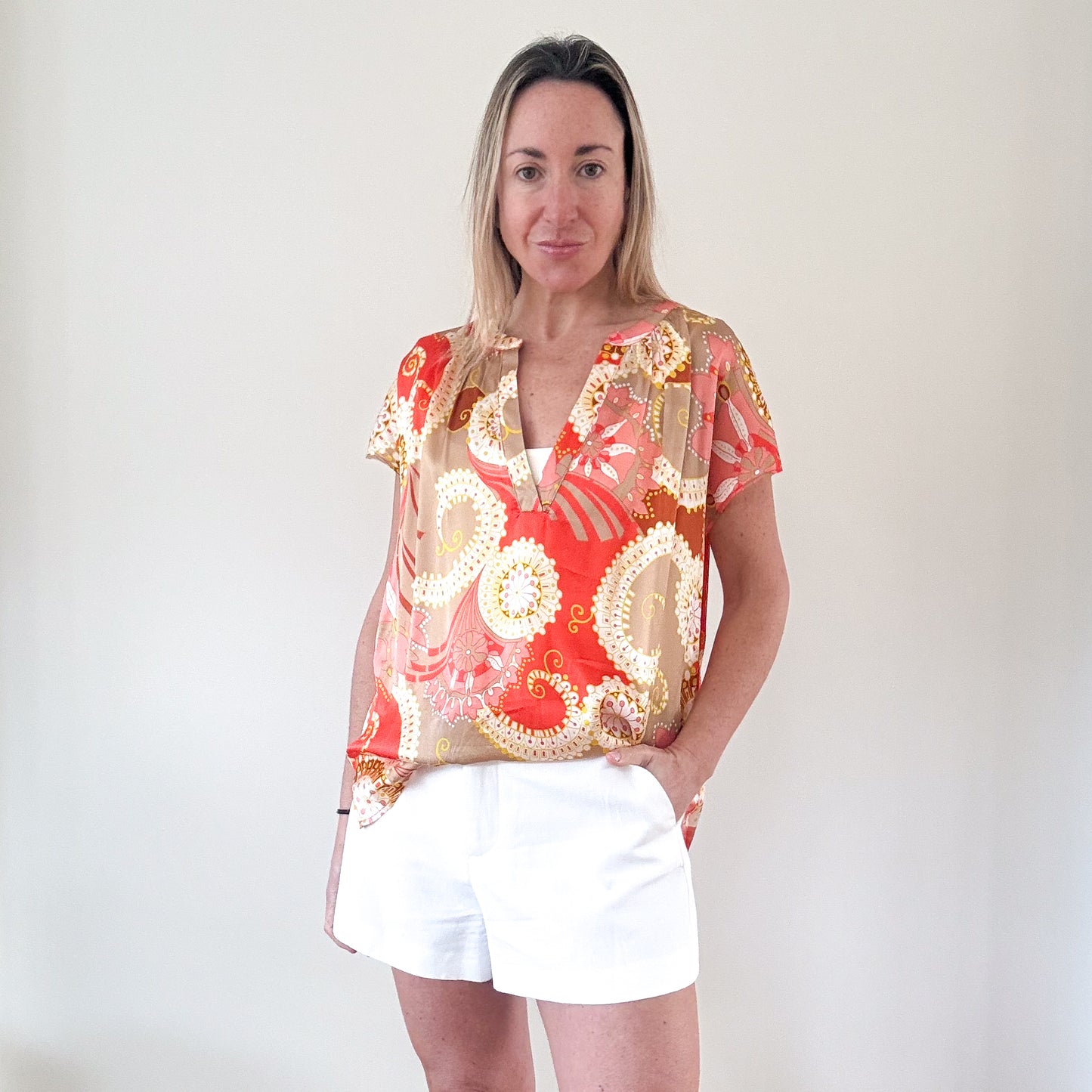 Dea Kudibal Printed Silk Tunic Top - Size S