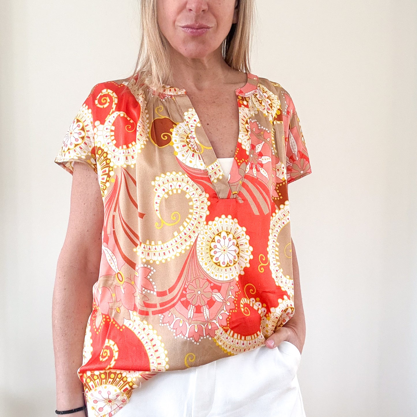 Dea Kudibal Printed Silk Tunic Top - Size S