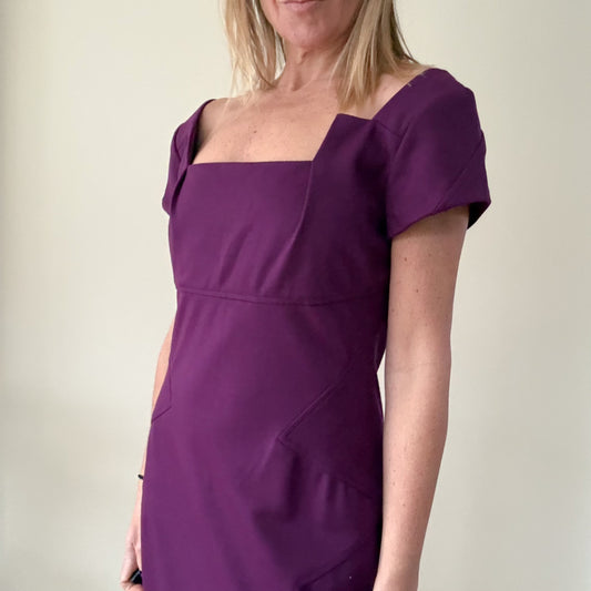 Diane von Furstenberg Wool Square-Neck Dress - Size 10