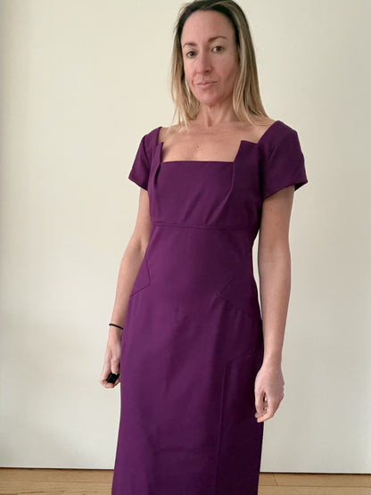 Diane von Furstenberg Wool Square-Neck Dress - Size 10