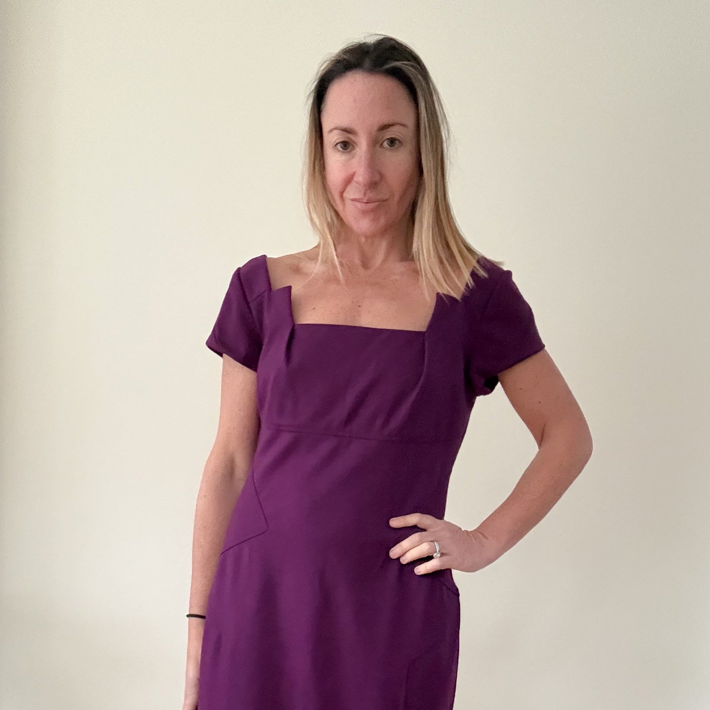 Diane von Furstenberg Wool Square-Neck Dress - Size 10