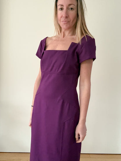 Diane von Furstenberg Wool Square-Neck Dress - Size 10