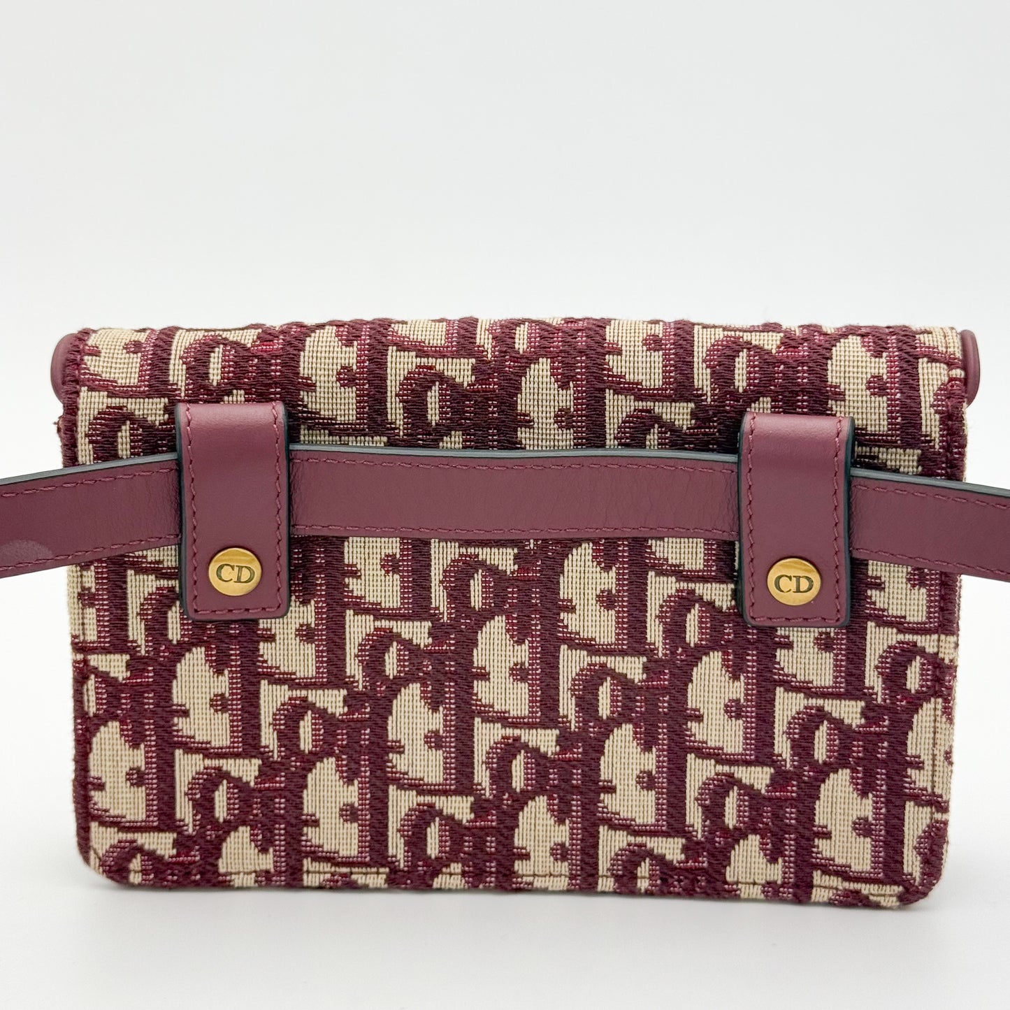 Dior Saddle Belt Bag Burgundy Oblique Jacquard Canvas