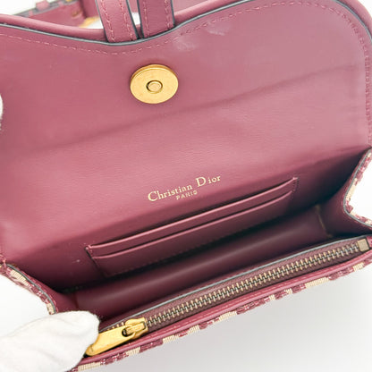 Dior Saddle Belt Bag Burgundy Oblique Jacquard Canvas