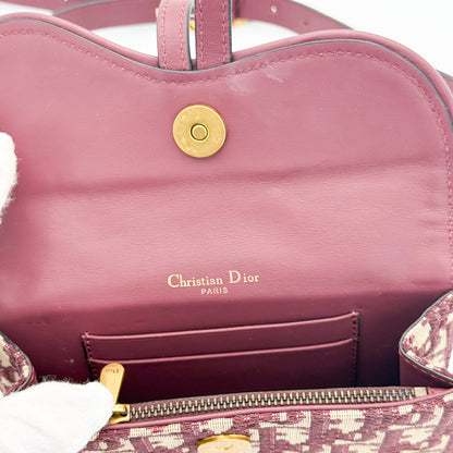 Dior Saddle Belt Bag Burgundy Oblique Jacquard Canvas