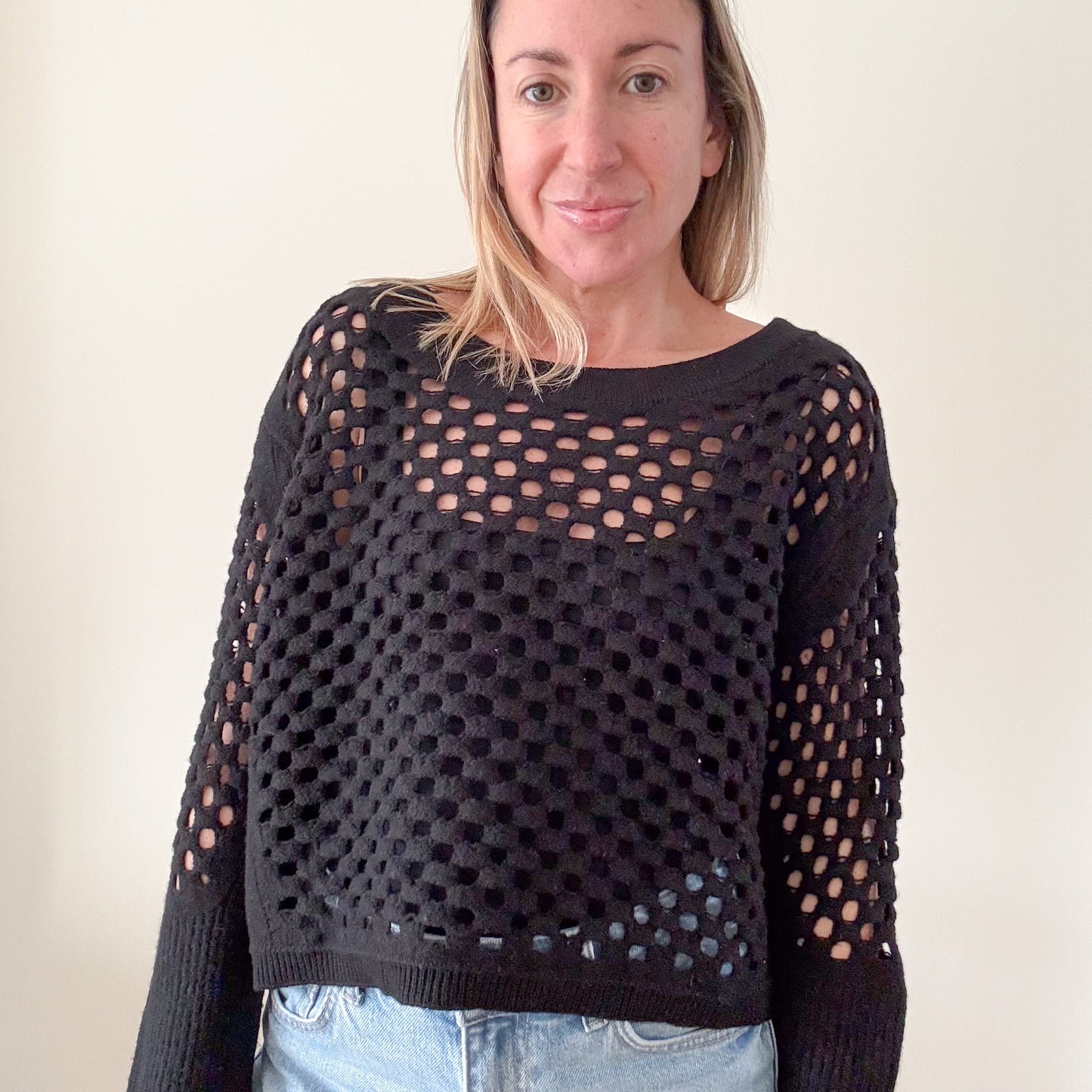 Dorothee Schumacher Black Open-Knit Lightweight Jumper - Size S