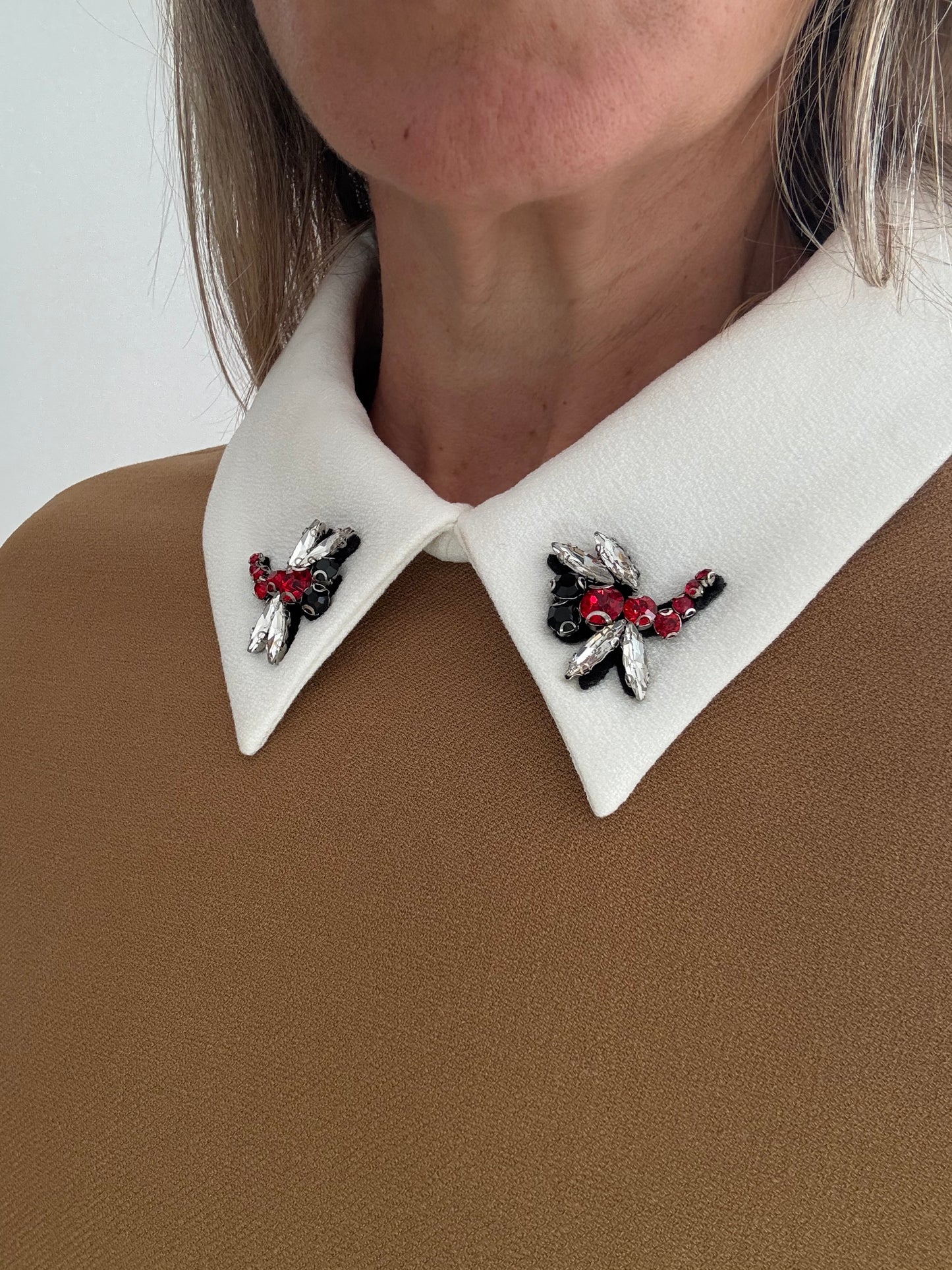 Maje Ragone Dress with Embellished Collar - Size UK 8
