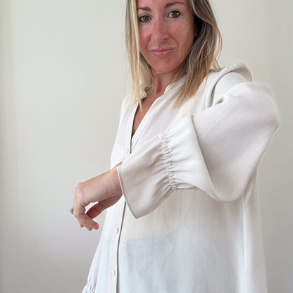 Eileen Fisher Off-White Silk Blouse - Size S