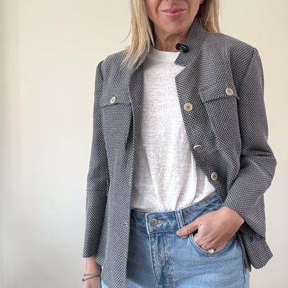 Emporio Armani Textured Tailored Jacket - Size 10