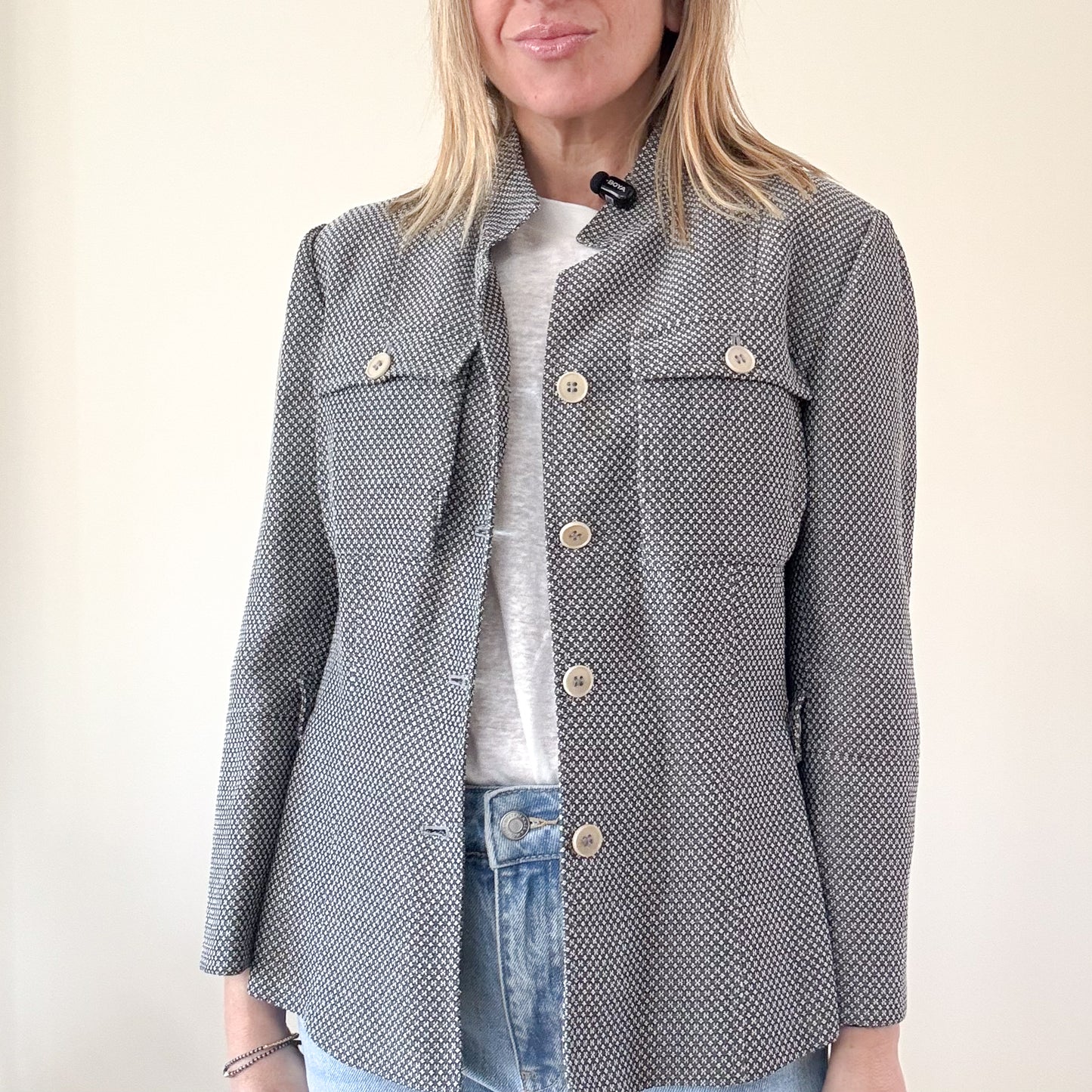 Emporio Armani Textured Tailored Jacket - Size 10