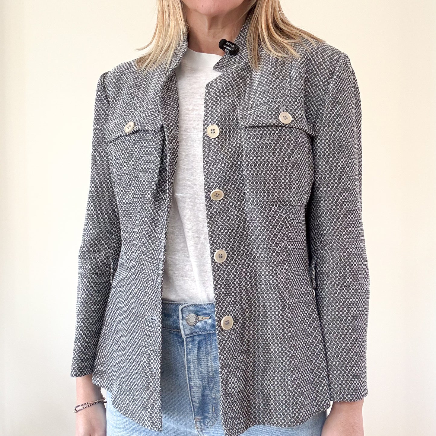 Emporio Armani Textured Tailored Jacket - Size 10