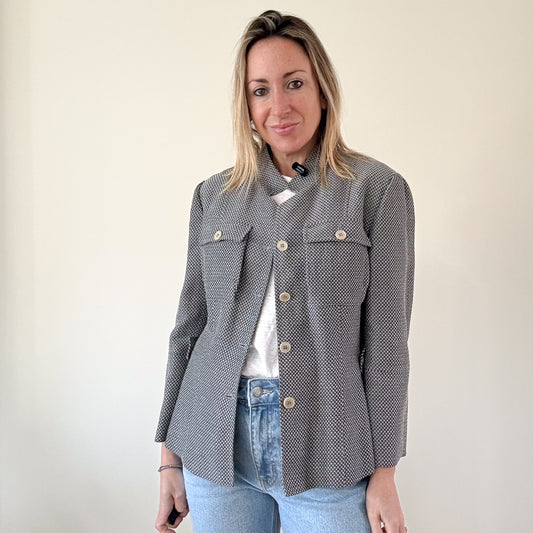 Emporio Armani Textured Tailored Jacket - Size 10