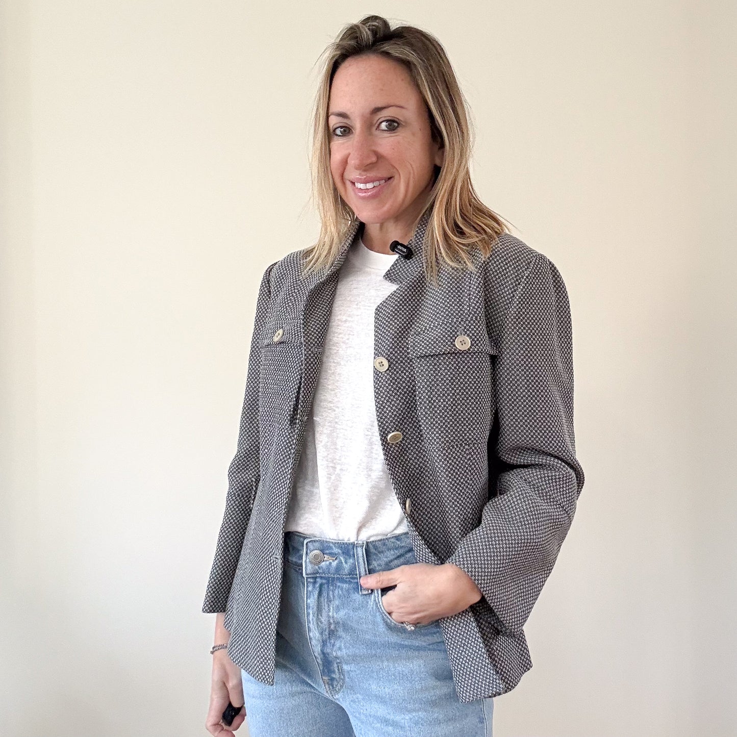 Emporio Armani Textured Tailored Jacket - Size 10