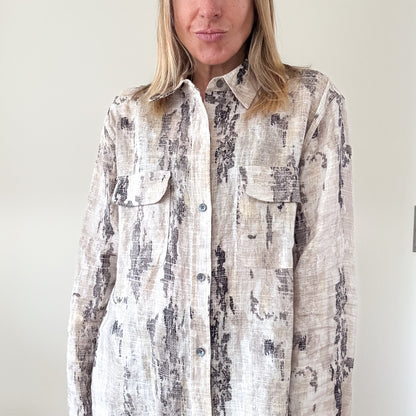 Equipment Abstract Linen Print Shirt - Size M