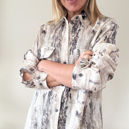 Equipment Abstract Linen Print Shirt - Size M