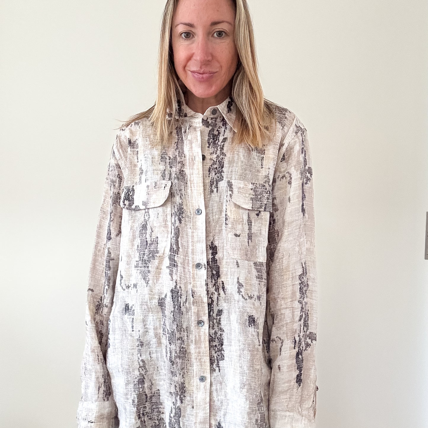 Equipment Abstract Linen Print Shirt - Size M