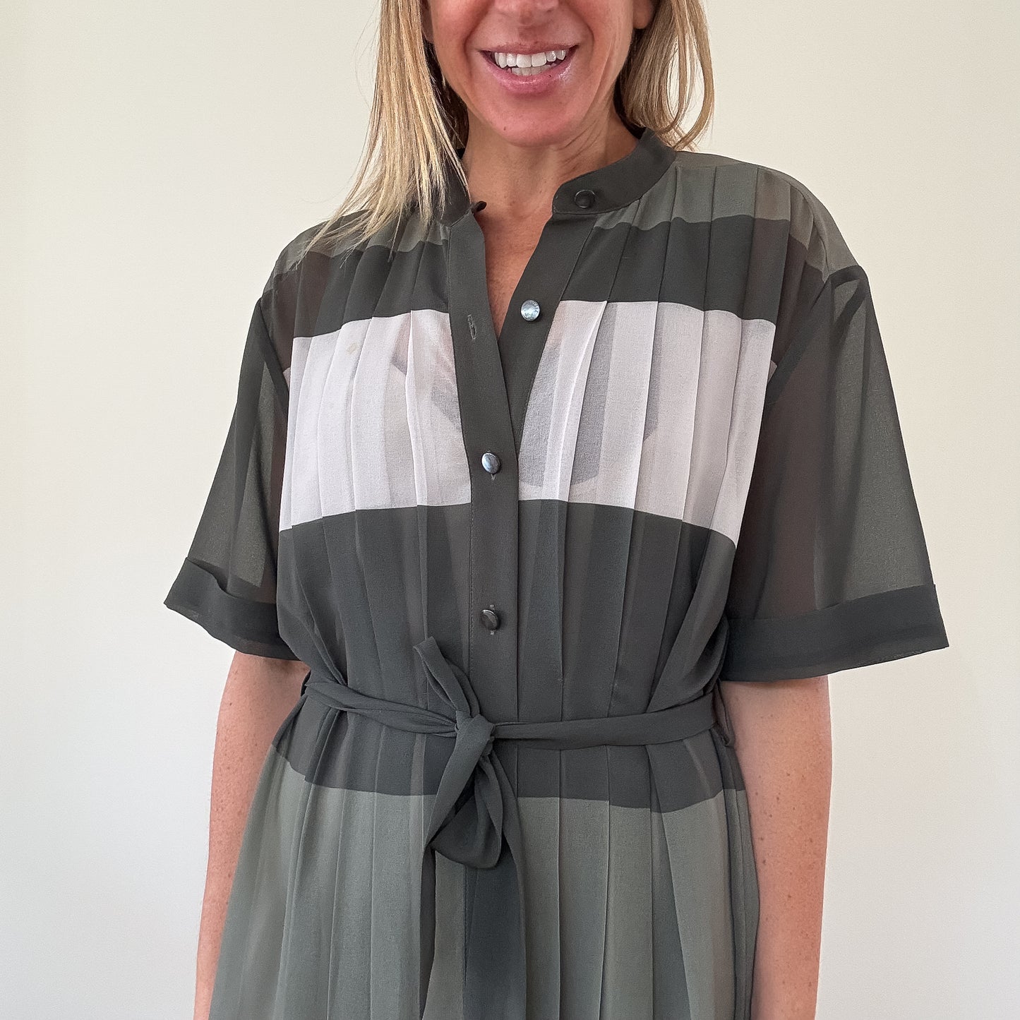 Equipment Colourblock Pleated Dress - Size S