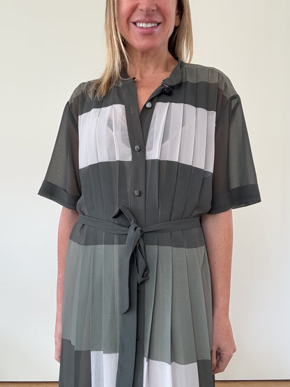 Equipment Colourblock Pleated Dress - Size S