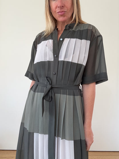 Equipment Colourblock Pleated Dress - Size S