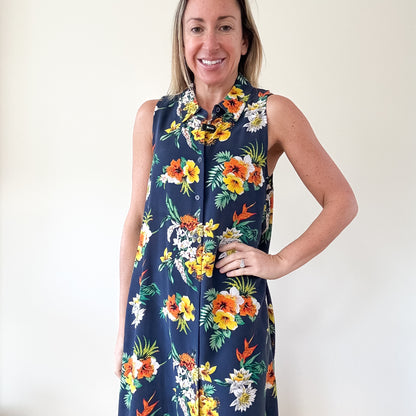 Equipment Mina Hawaiian Print Silk Shirt Dress (RRP £260) - Size M | Authentic Preloved