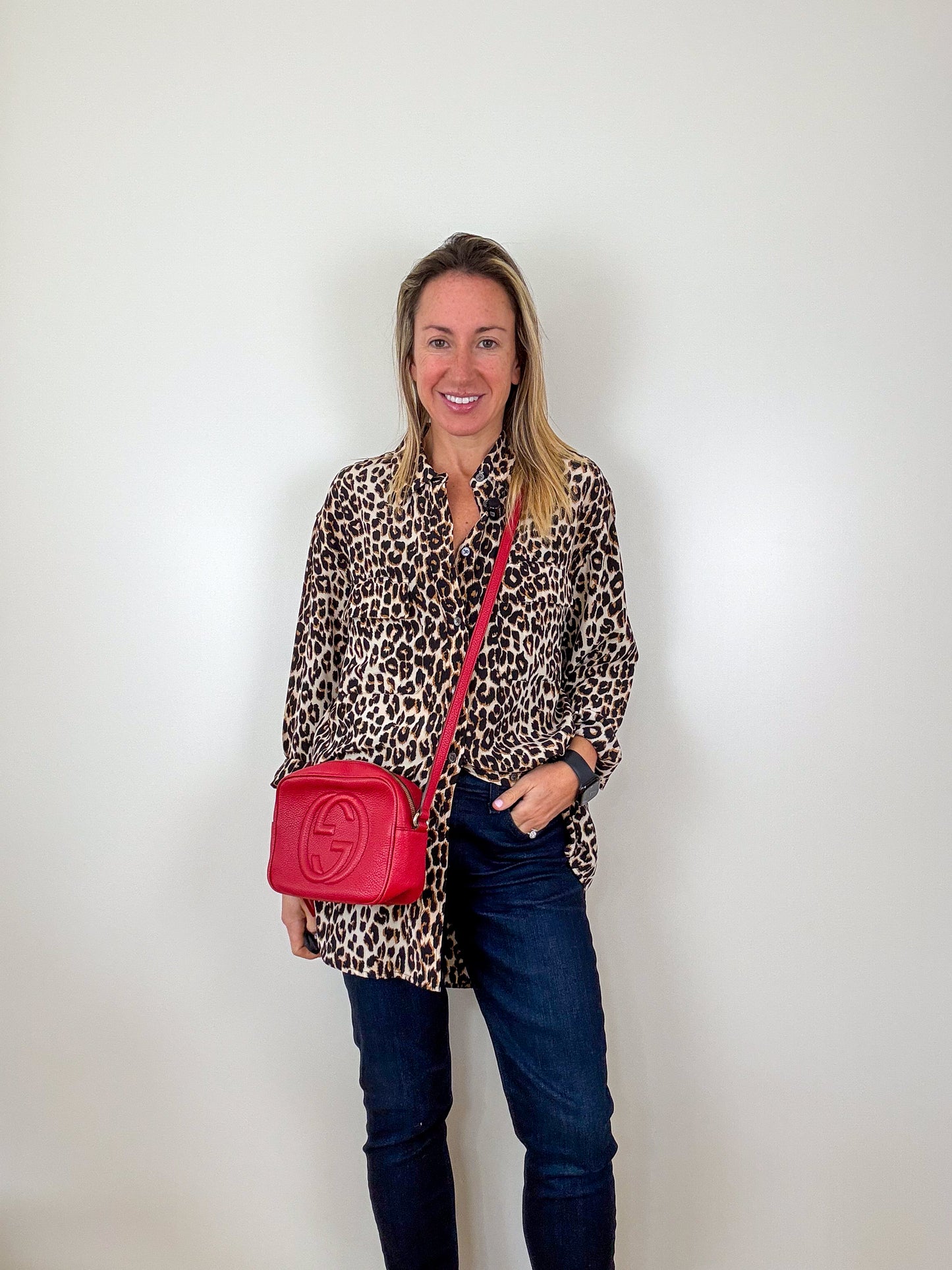 Equipment Silk Signature Leopard Print Shirt - Size S