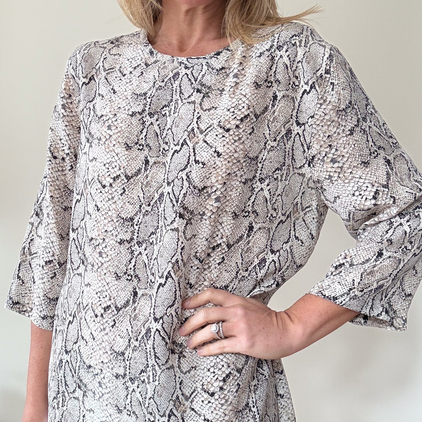 Equipment Silk Snakeskin Print Dress - Size M