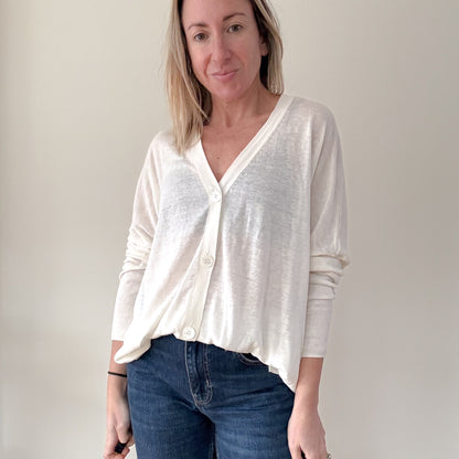 Estheme Cachemire Linen Blend Cardigan - Size L