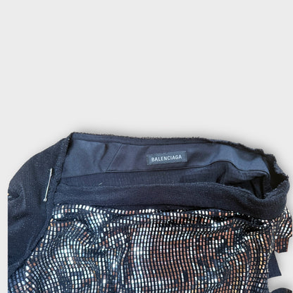 Balenciaga Silver Sequinned Evening Dress - Size 8